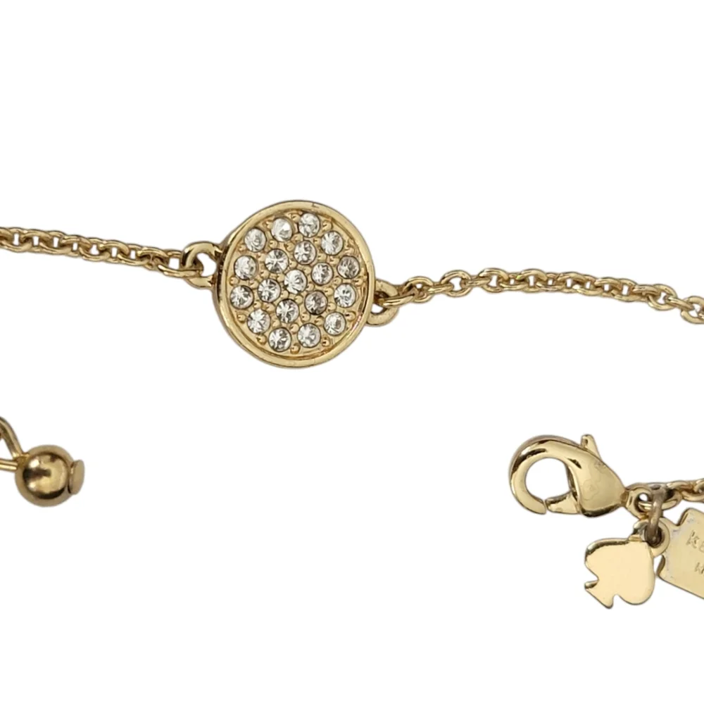 kate spade gold tone crystal disc chain bracelet - Picture 2 of 11